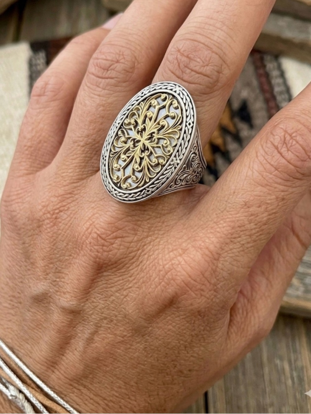 Konstantino 18k gold and sterling silver ring